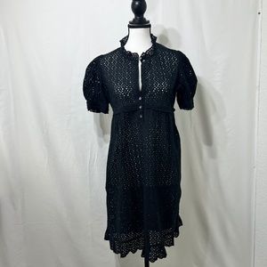 Joie Black Eyelet Dress size Medium w319450